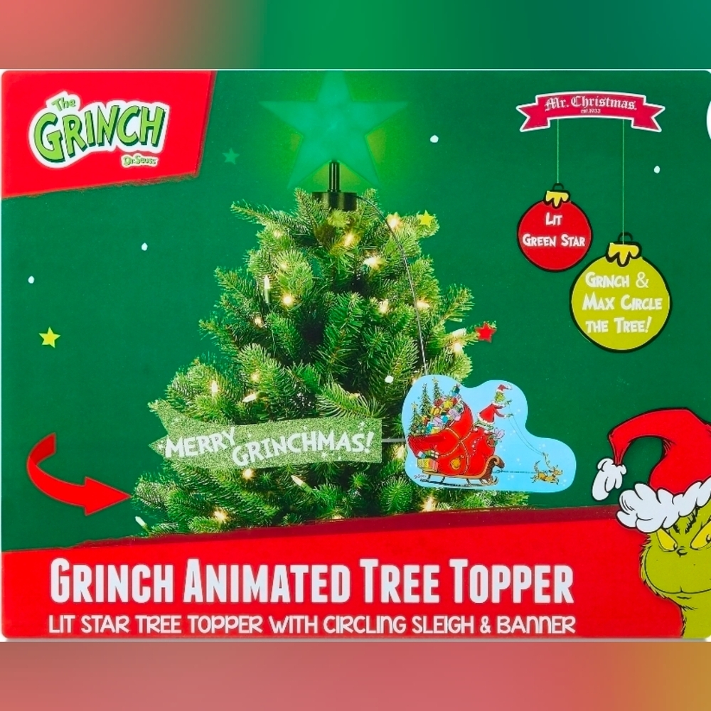 Grinch Animated Tree Topper - Green - Picture 1 of 6